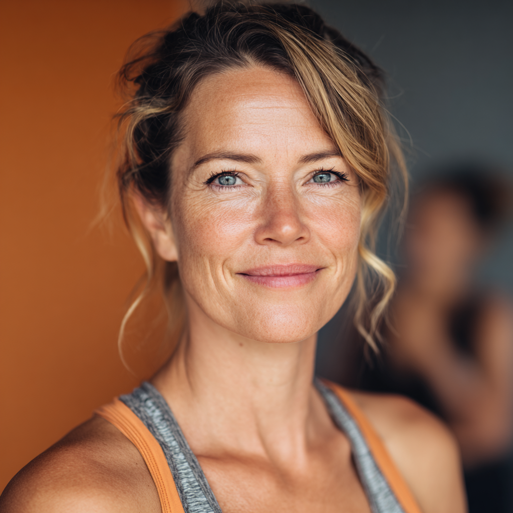 Group of diverse European people in their 30s celebrating fitness achievements together in gym with happy expressions and athletic wear